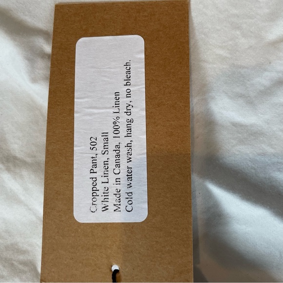 🇨🇦THE SLEEP SHIRT white linen capris size S - Picture 6 of 8